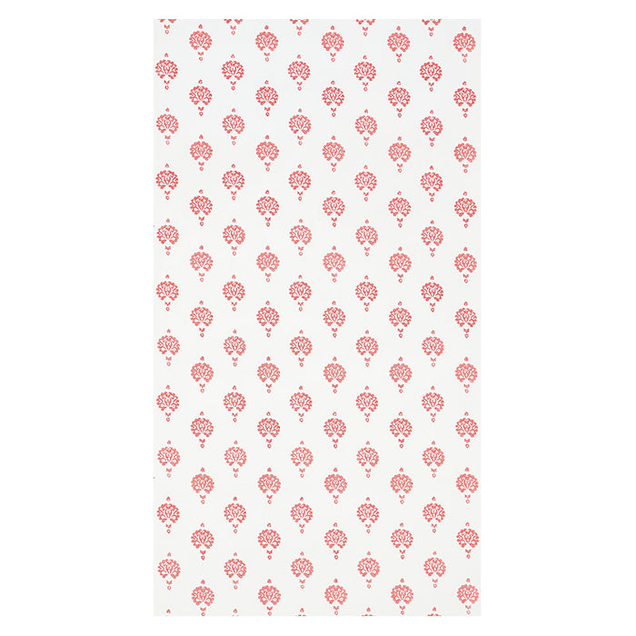 Schumacher Dahlia Hand Blocked Print Red Wallpaper Sample 5011232
