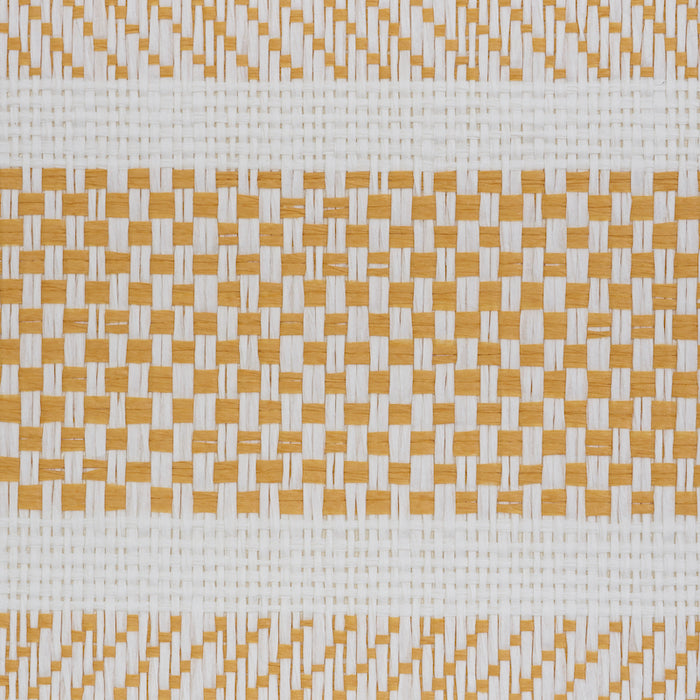 Schumacher Oxnard Paperweave Yellow Wallpaper Sample 5011301