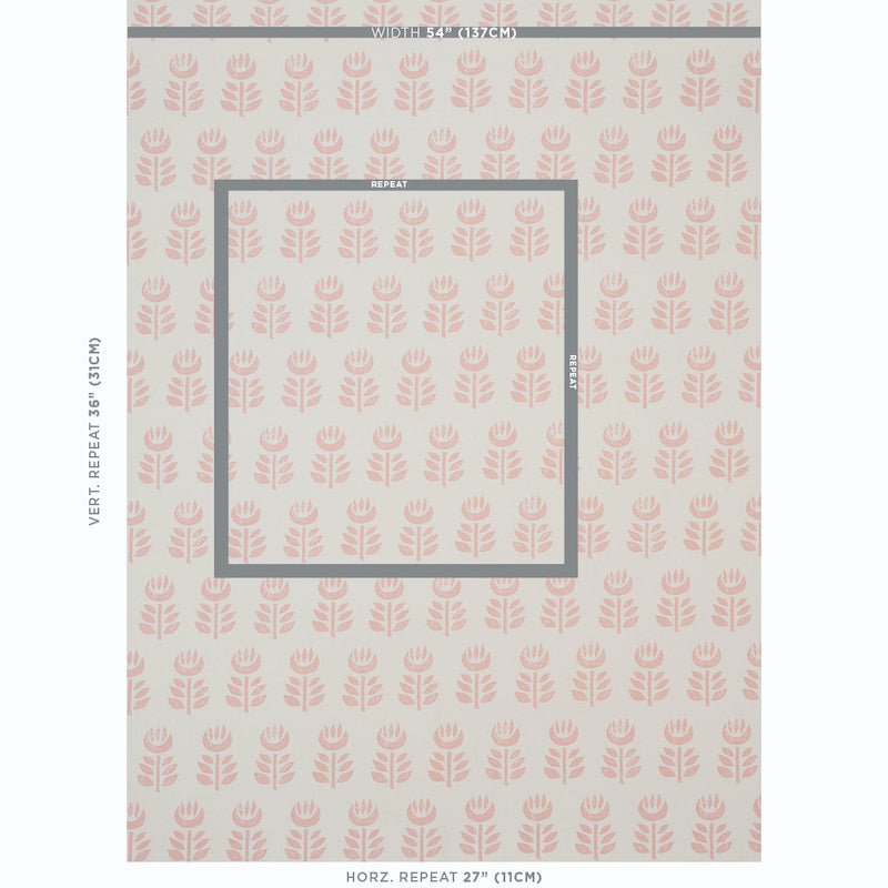 Schumacher Rosenborg Pink Wallpaper Sample 5011330