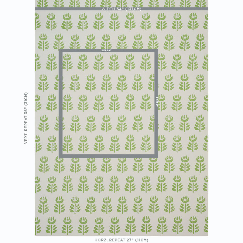 Schumacher Rosenborg Green Wallpaper Sample 5011332