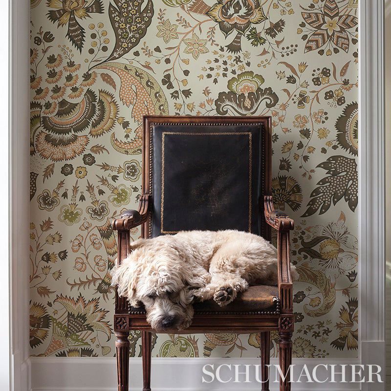 Schumacher Majorelle Neutral Wallpaper Sample 5011352