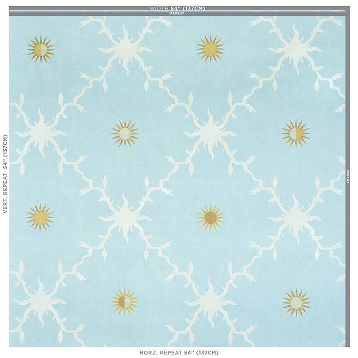 Schumacher Palladio Trellis Sky Wallpaper Sample 5011370