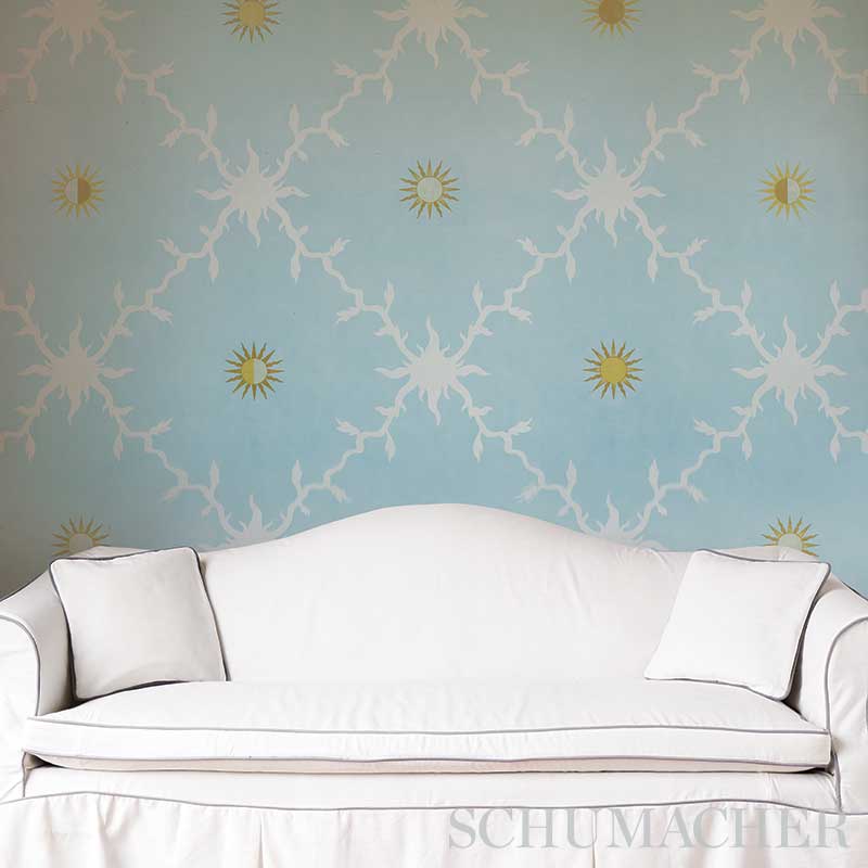 Schumacher Palladio Trellis Sky Wallpaper Sample 5011370