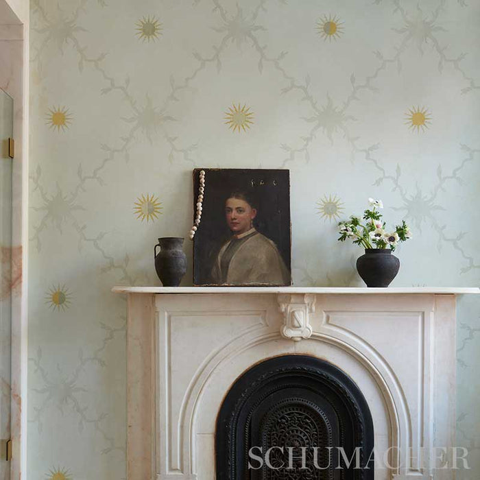 Schumacher Palladio Trellis Neutral Wallpaper Sample 5011371