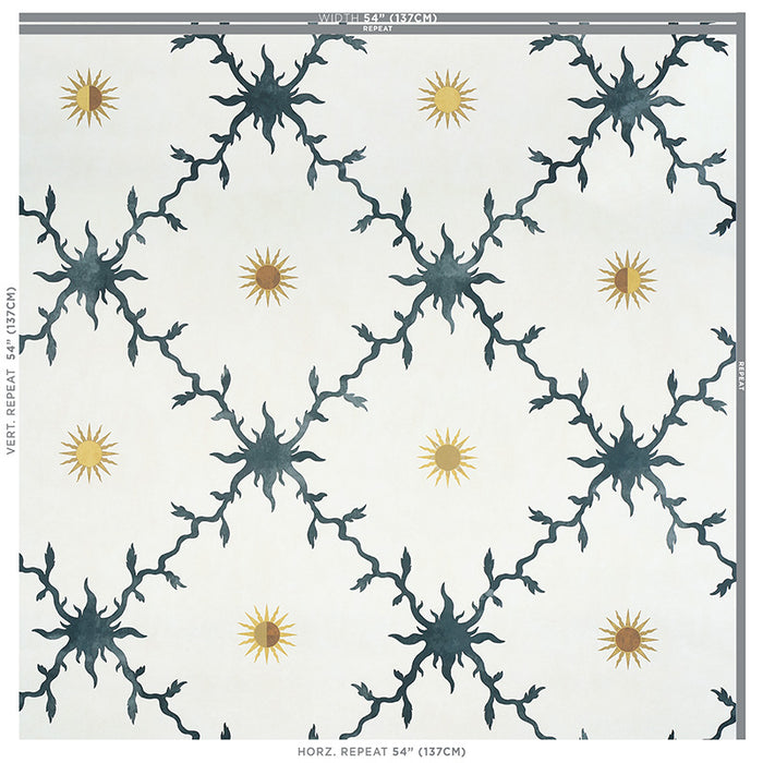 Schumacher Palladio Trellis Black Wallpaper Sample 5011372