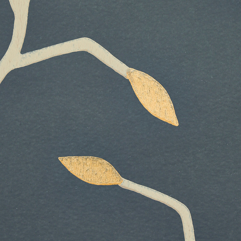 Schumacher Cymbeline Charcoal & Gold Wallpaper Sample 5011382