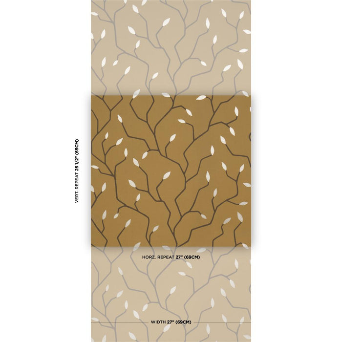 Schumacher Cymbeline Gold Wallpaper Sample 5011383