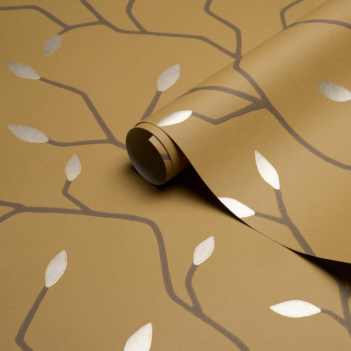 Schumacher Cymbeline Gold Wallpaper Sample 5011383