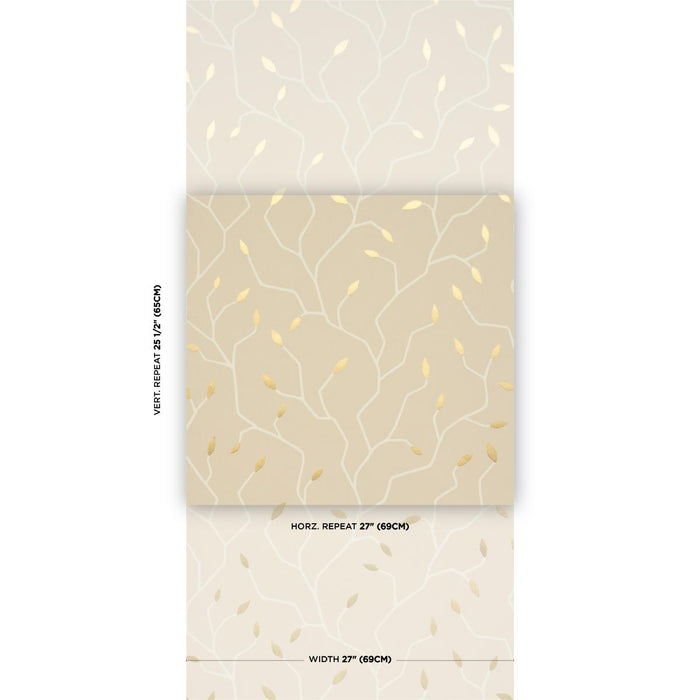 Schumacher Cymbeline Alabaster Wallpaper Sample 5011384