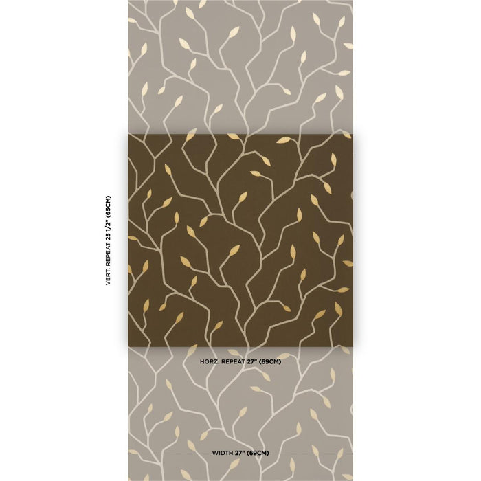 Schumacher Cymbeline Chocolate Wallpaper Sample 5011385