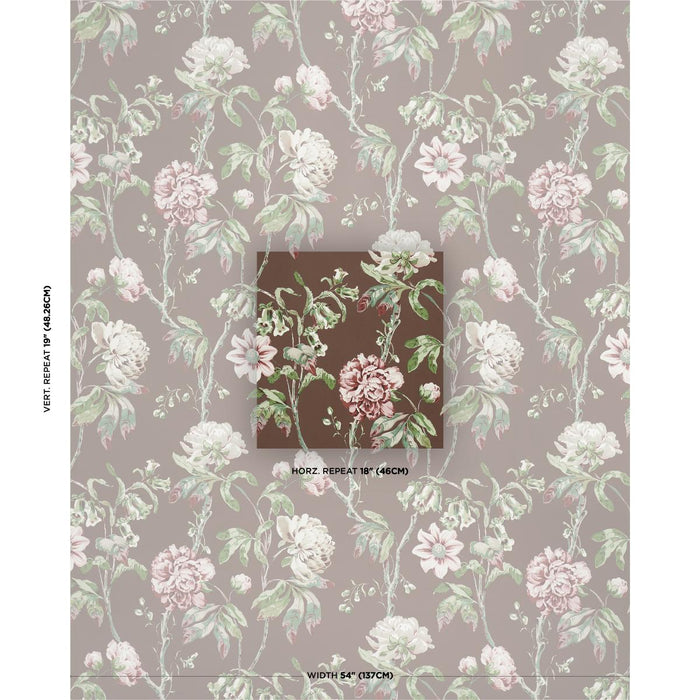 Schumacher Daydream Chocolate Wallpaper 5011402