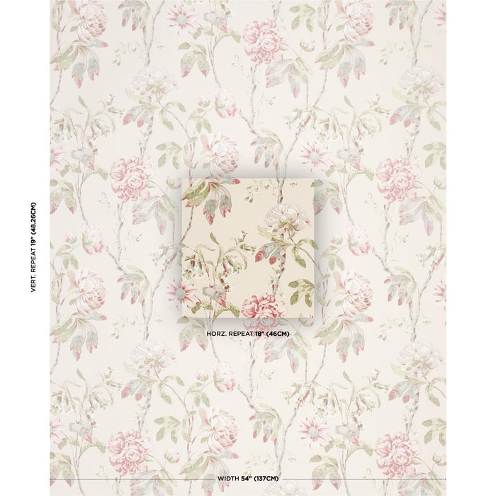 Schumacher Daydream Pink Wallpaper Sample 5011404