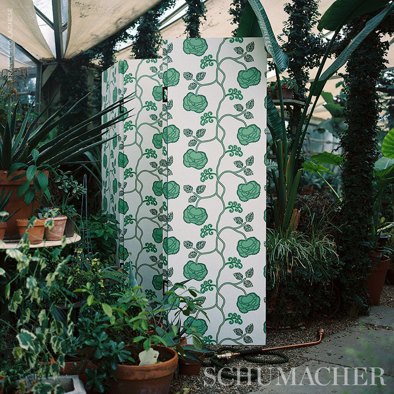 Schumacher Queen Fruit Jade Wallpaper Sample 5011411