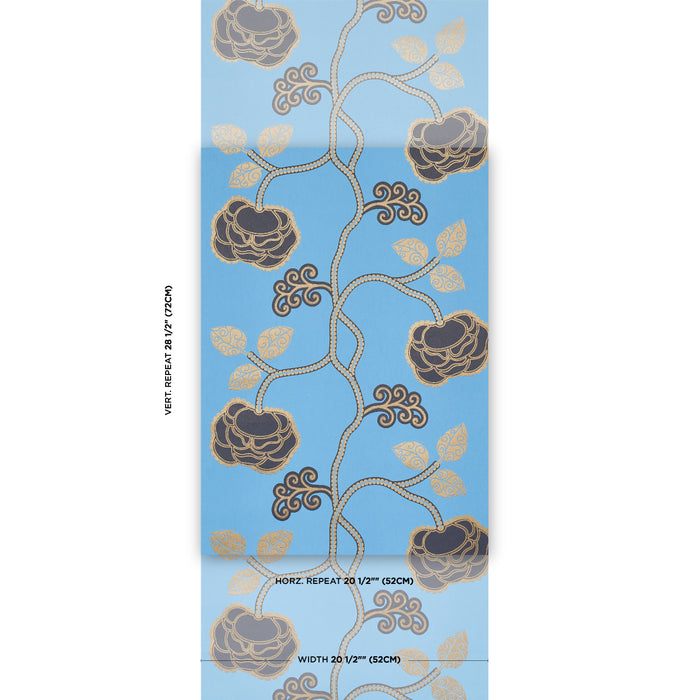 Schumacher Queen Fruit Lapis Wallpaper Sample 5011412