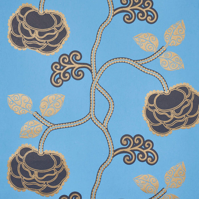 Schumacher Queen Fruit Lapis Wallpaper Sample 5011412