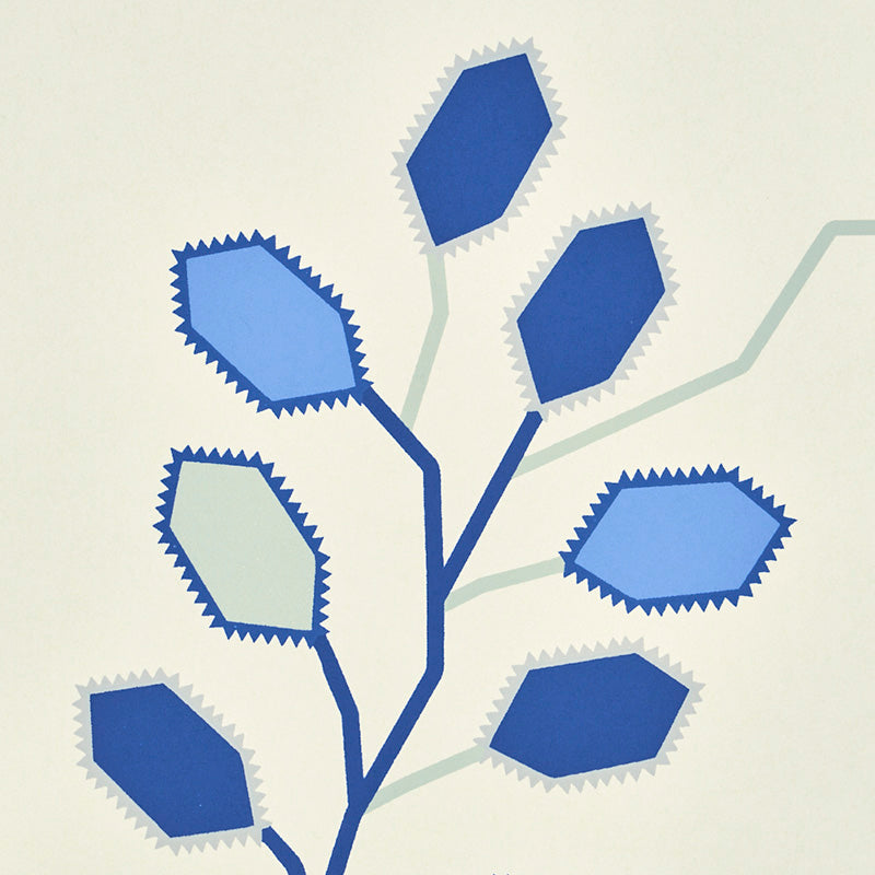 Schumacher Tumble Weed Delft Blue Wallpaper Sample 5011420