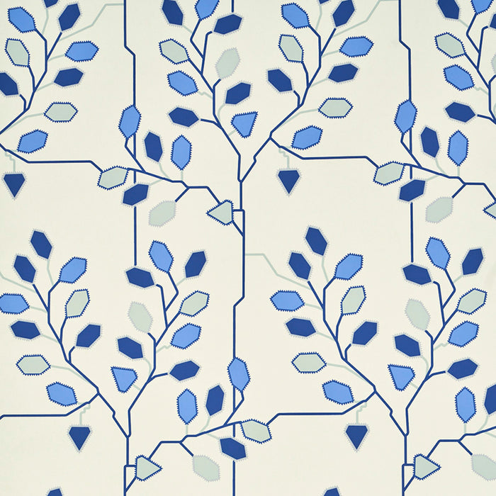 Schumacher Tumble Weed Delft Blue Wallpaper Sample 5011420