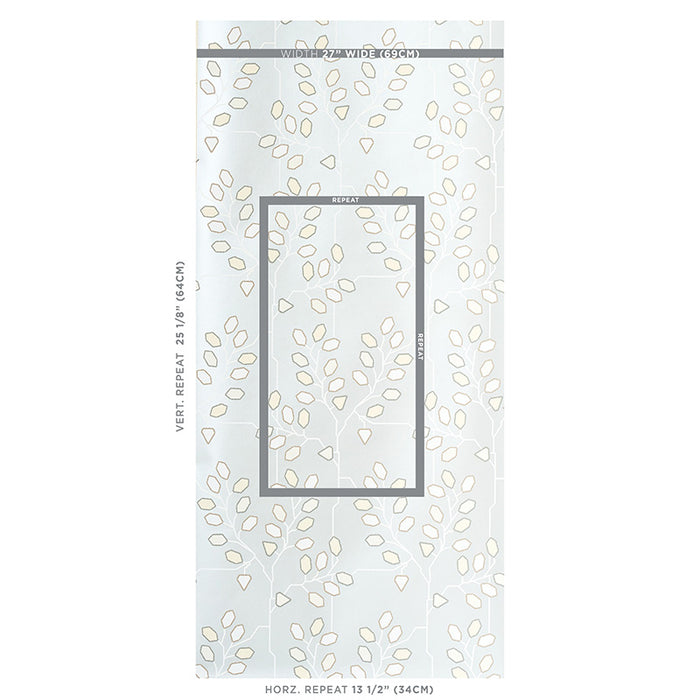 Schumacher Tumble Weed Silver White Wallpaper Sample 5011421