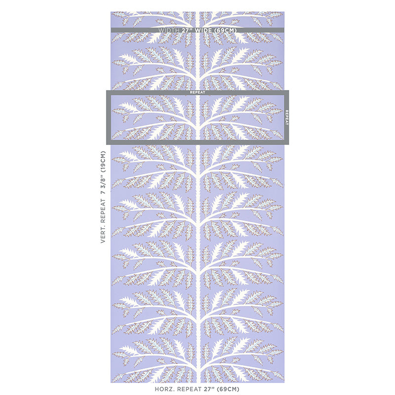 Schumacher Thistle Lavender Wallpaper Sample 5011431