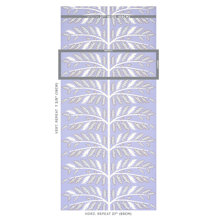 Schumacher Thistle Lavender Wallpaper Sample 5011431
