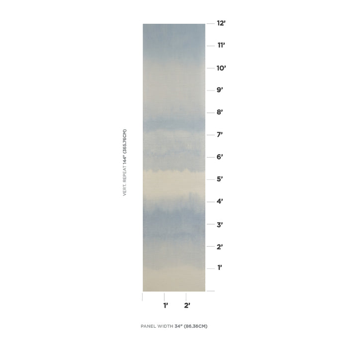 Schumacher Orissa Sisal Panel Sky Wallpaper Sample 5011440