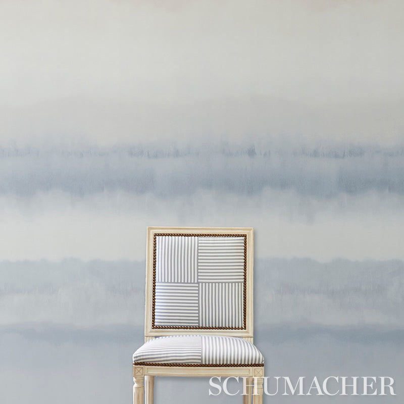 Schumacher Orissa Panel Blue & Natural Wallpaper 5011451