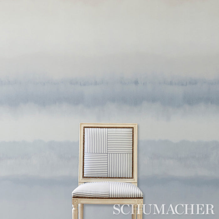 Schumacher Orissa Panel Blue & Natural Wallpaper 5011451