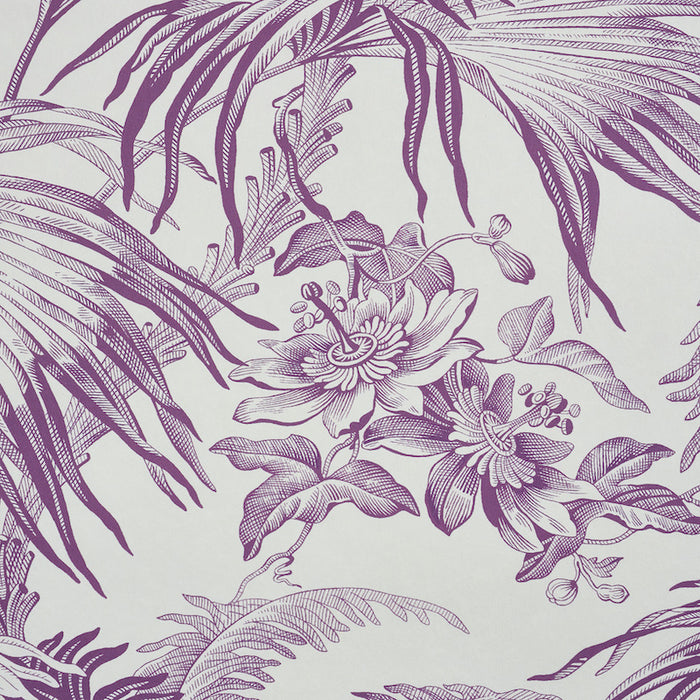 Schumacher Toile Tropique Purple Wallpaper Sample 5011482