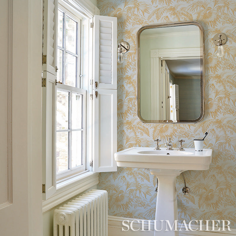 Schumacher Toile Tropique Purple Wallpaper Sample 5011482