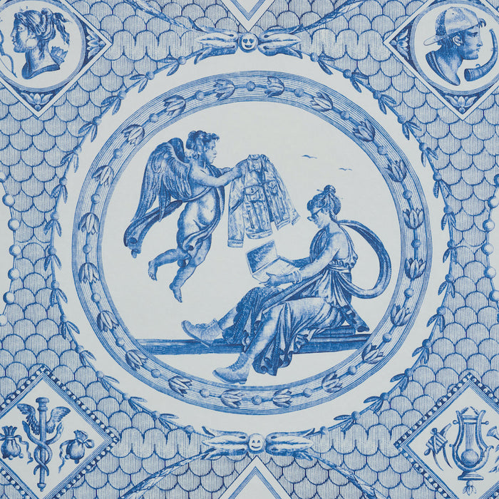 Schumacher Les Scenes Contemporaines Blue Wallpaper Sample 5011490