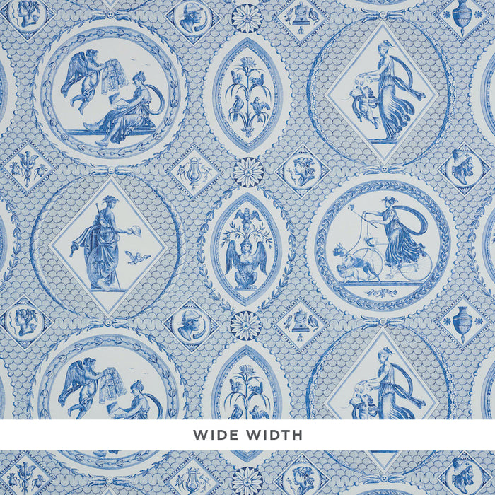 Schumacher Les Scenes Contemporaines Blue Wallpaper Sample 5011490