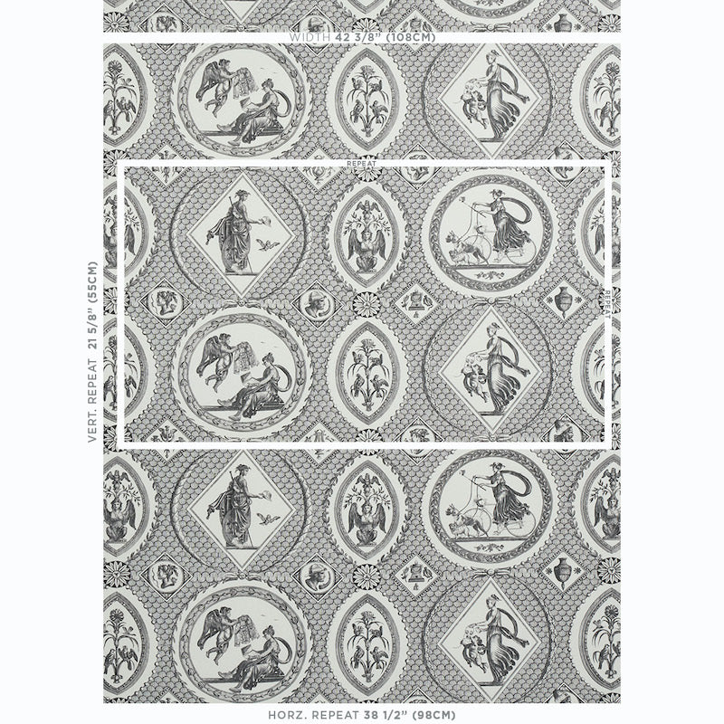 Schumacher Les Scenes Contemporaines Black Wallpaper Sample 5011491