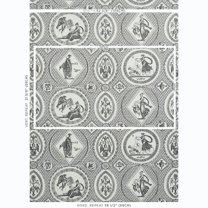 Schumacher Les Scenes Contemporaines Black Wallpaper Sample 5011491