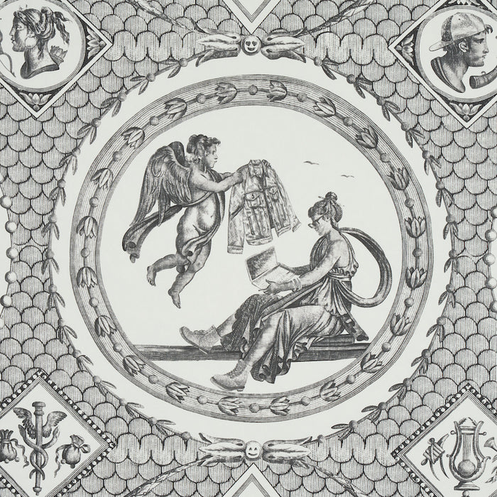 Schumacher Les Scenes Contemporaines Black Wallpaper Sample 5011491