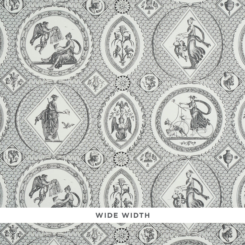 Schumacher Les Scenes Contemporaines Black Wallpaper Sample 5011491