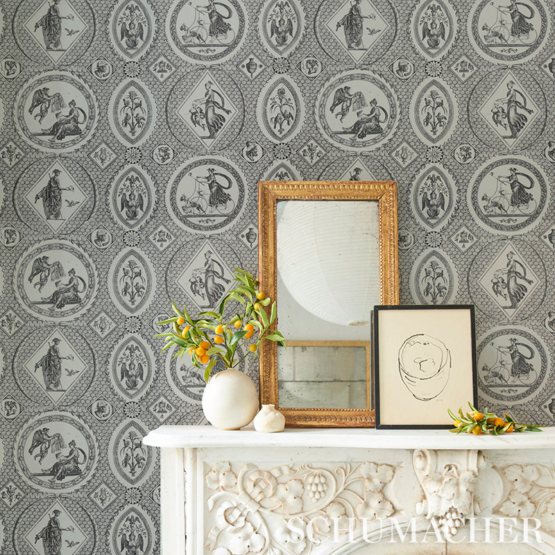 Schumacher Les Scenes Contemporaines Mineral Wallpaper Sample 5011492