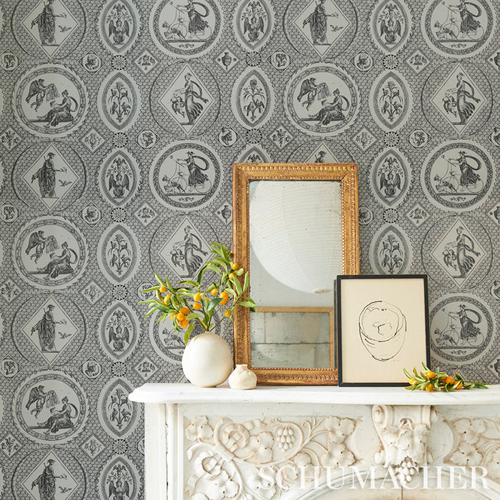 Schumacher Les Scenes Contemporaines Mineral Wallpaper Sample 5011492