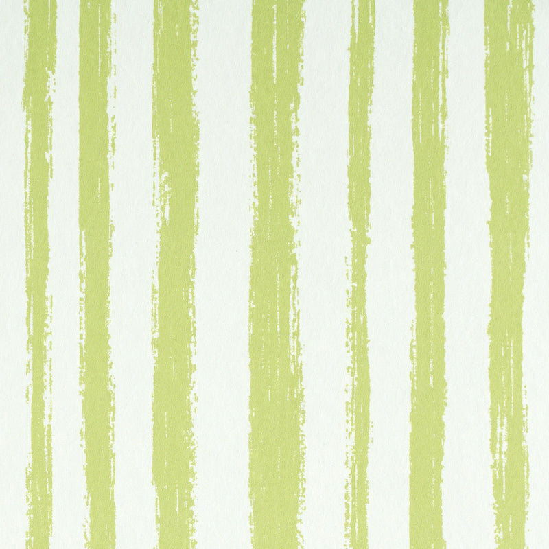 Schumacher Sketched Stripe Green Wallpaper Sample 5011542