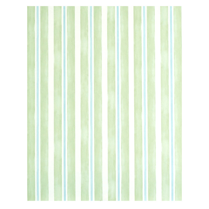 Schumacher Watercolor Stripe Leaf Wallpaper Sample 5011570