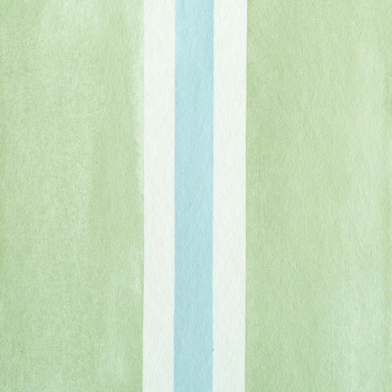 Schumacher Watercolor Stripe Leaf Wallpaper Sample 5011570