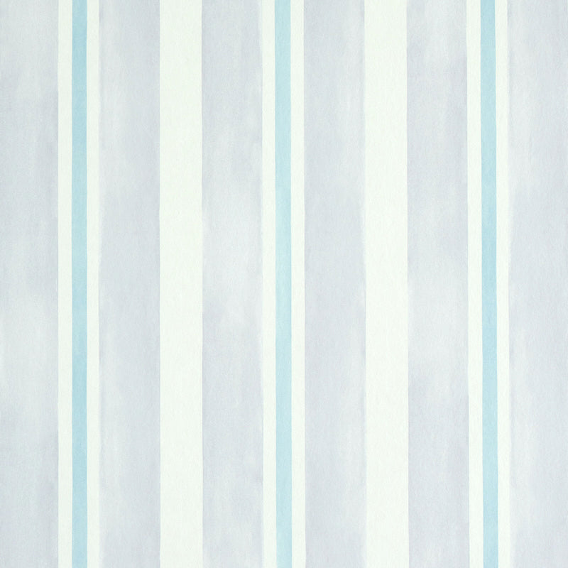 Schumacher Watercolor Stripe Lavender Wallpaper Sample 5011572