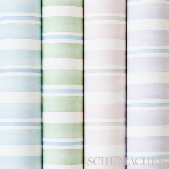 Schumacher Watercolor Stripe Blush Wallpaper Sample 5011573
