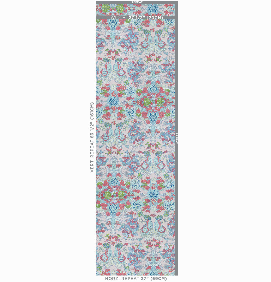 Schumacher Magic Mountain Dragon Blush Wallpaper Sample 5011591