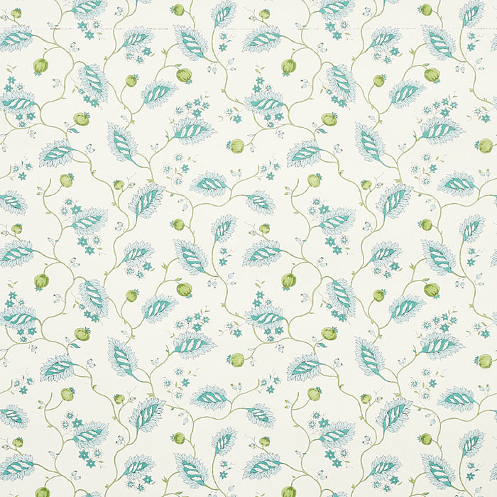 Schumacher Maryam Vine Peacock Wallpaper Sample 5011600