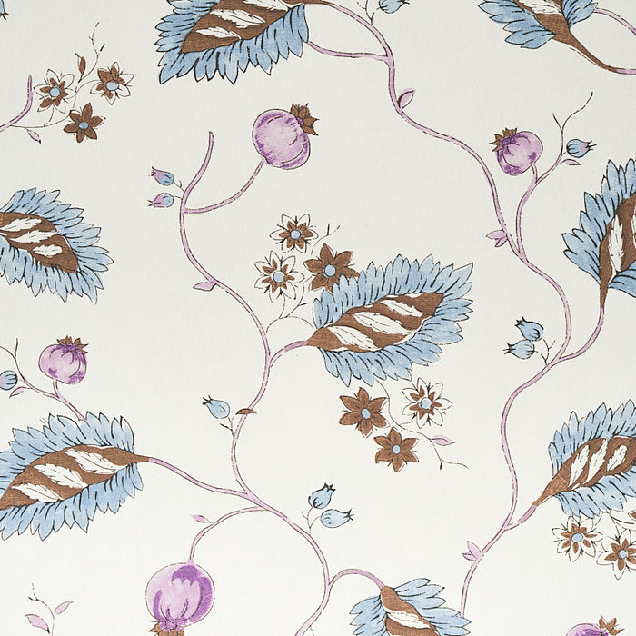 Schumacher Maryam Vine Sky & Plum Wallpaper Sample 5011601