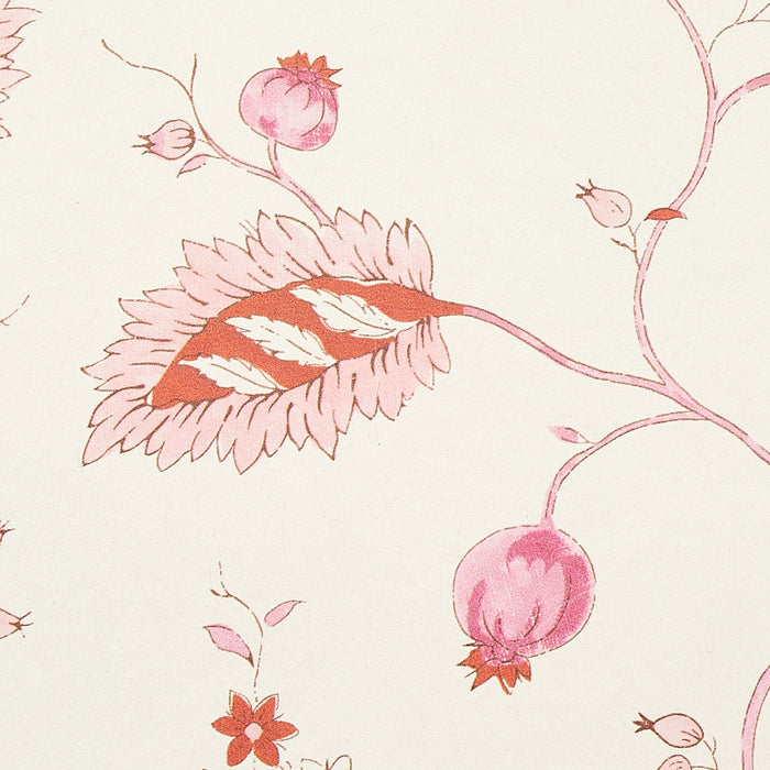 Schumacher Maryam Vine Pink & Red Wallpaper Sample 5011602