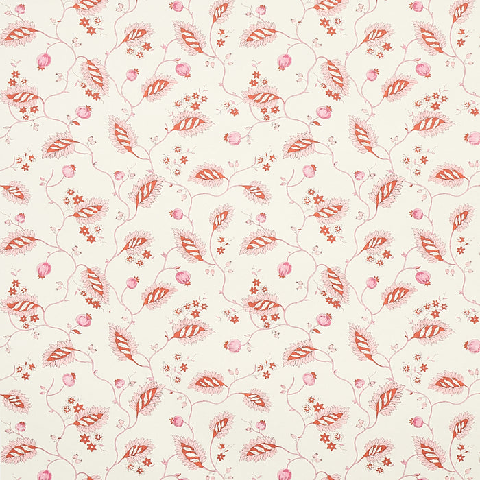 Schumacher Maryam Vine Pink & Red Wallpaper Sample 5011602