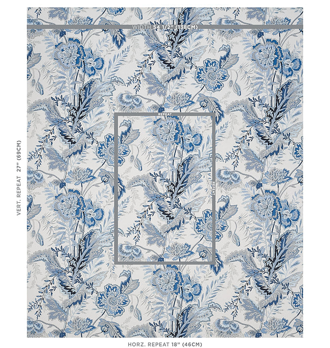 Schumacher Sandoway Vine Delft Wallpaper Sample 5011611