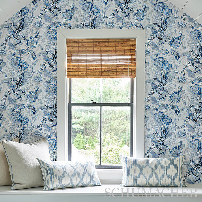 Schumacher Sandoway Vine Delft Wallpaper Sample 5011611
