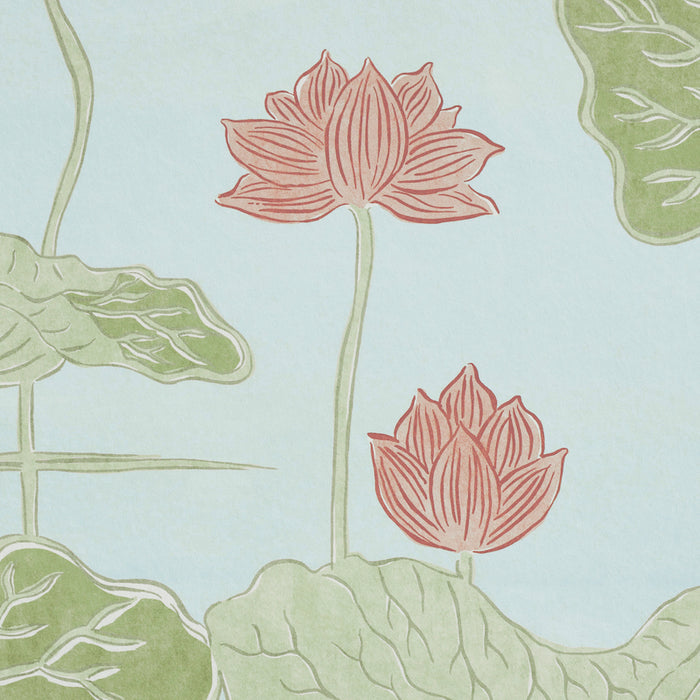 Schumacher Kireina Lotus Panel Set Mineral Wallpaper Sample 5011692